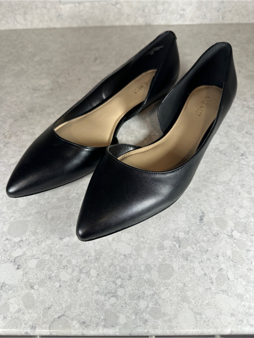 Nine West Women's Pointed-Toe Black D'Orsay Flats
